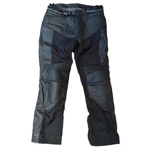 REV'IT Motorcycle Pants Size 56 US 46 Black Leather Textile All Season Armor